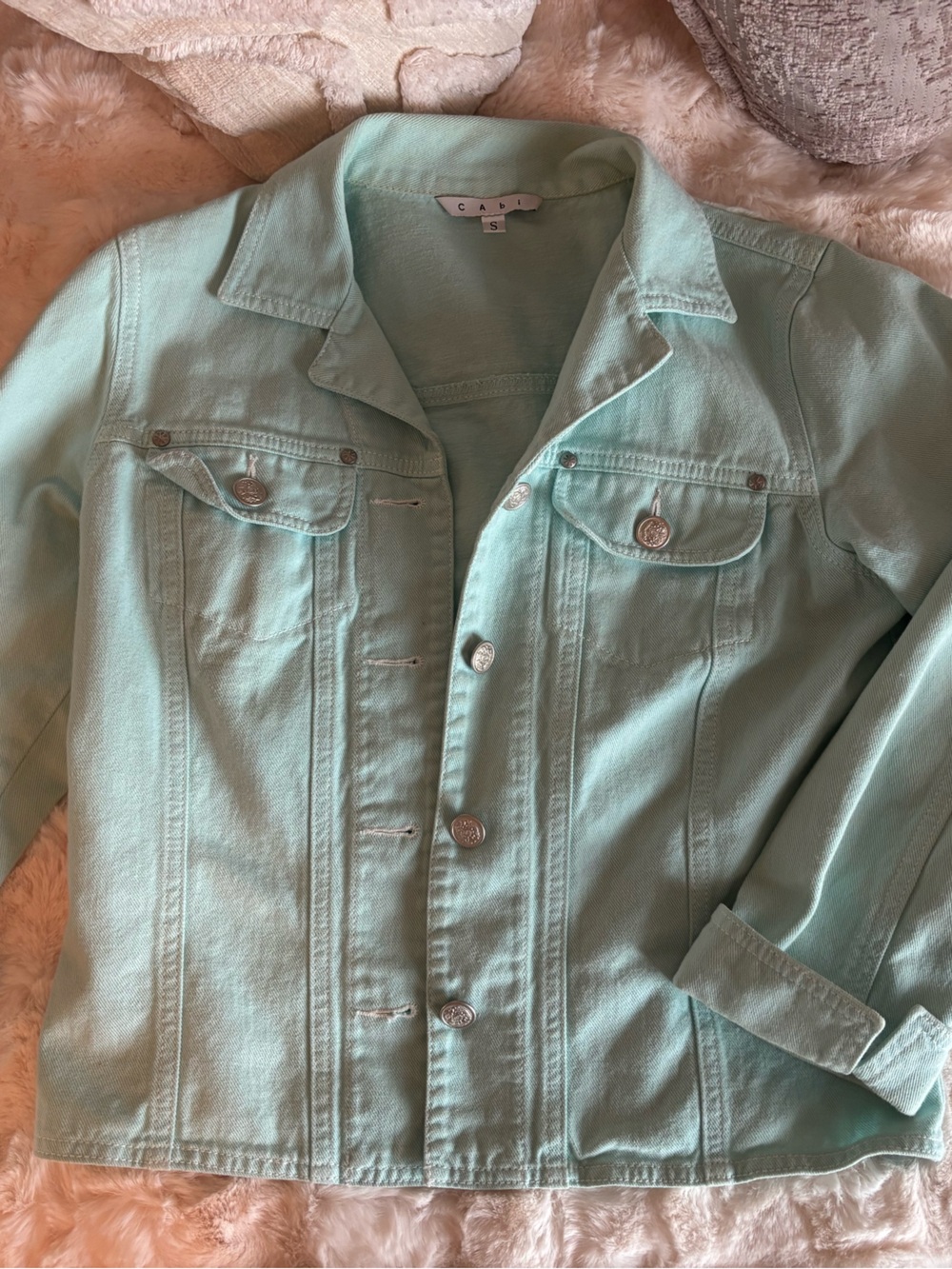 CAbi Mint Green Denim Jacket